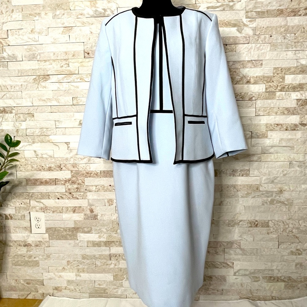 Two pieces Kasper dress and Jacket in light blue
